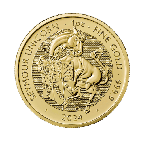 1 troy ounce gold coin Tudor Beasts Seymour Unicorn 2024 front