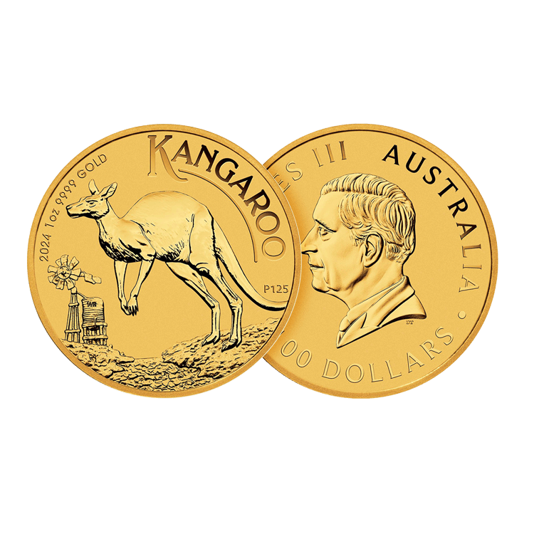 Design 1 troy ounce gold Kangaroo coin 2024