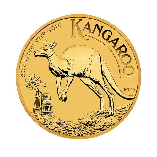 1/10 troy ounce gold coin Kangaroo 2024 front