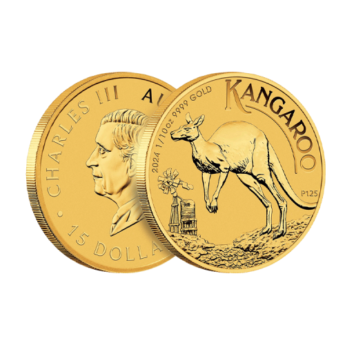 1/10 troy ounce gouden munt Kangaroo 2024 voorkant