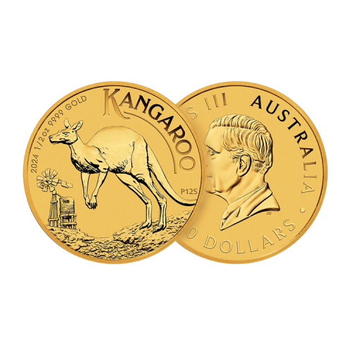 1/2 troy ounce gouden munt Kangaroo 2024 voorkant