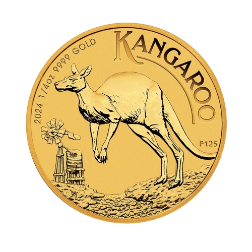 1/4 troy ounce gold coin Kangaroo 2024 front