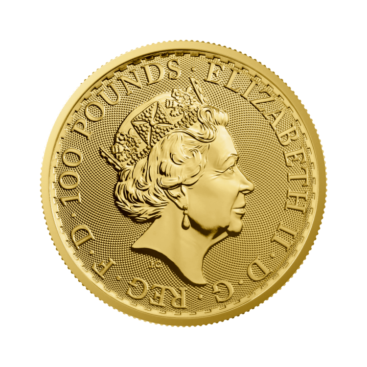 Reverse 1 troy ounce gold Britannia coin