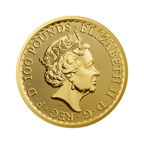 1 troy ounce gouden Britannia munt voorkant