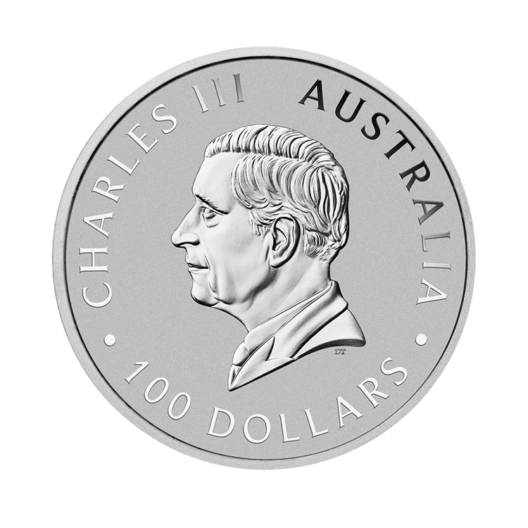 1 troy ounce platina munt Kangaroo 2024 achterkant