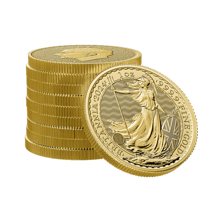 1 troy ounce gouden munt Britannia 2024 perspectief 2