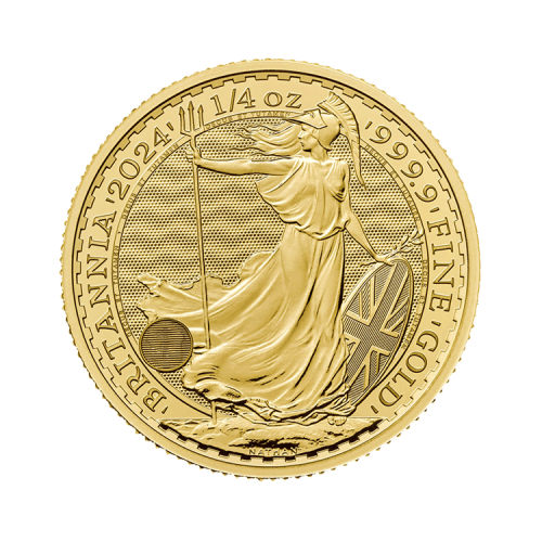 1/4 Troy ounce gouden munt Britannia 2024 voorkant