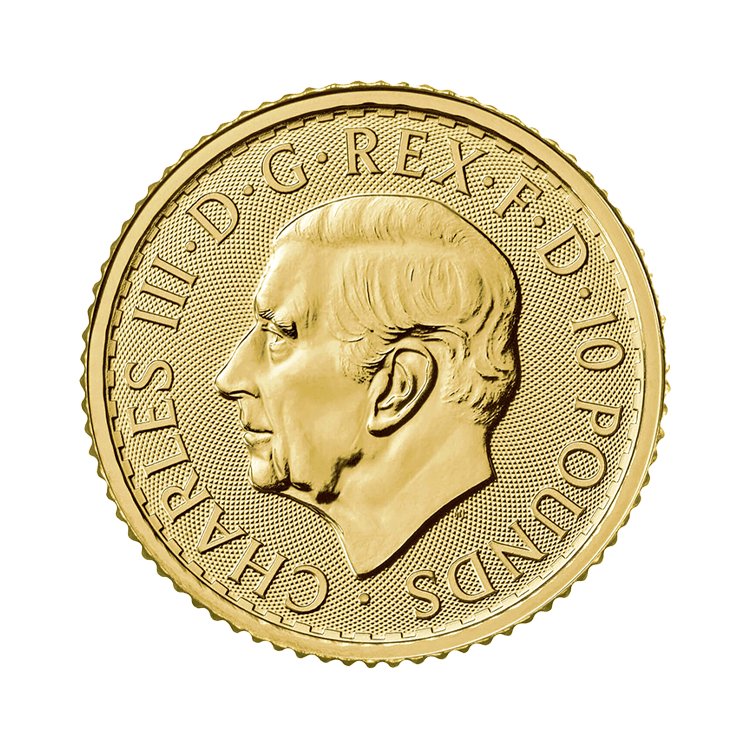 1/10 Troy ounce gouden munt Britannia 2024 achterkant