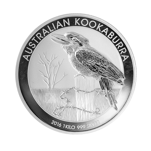 1 kilogram zilver Kookaburra munt 2016 voorkant