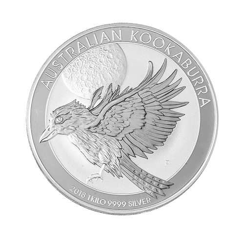 1 kilogram zilveren Kookaburra munt 2018 voorkant