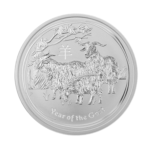 1 kilo zilver Lunar munt 2015 - jaar van de geit voorkant
