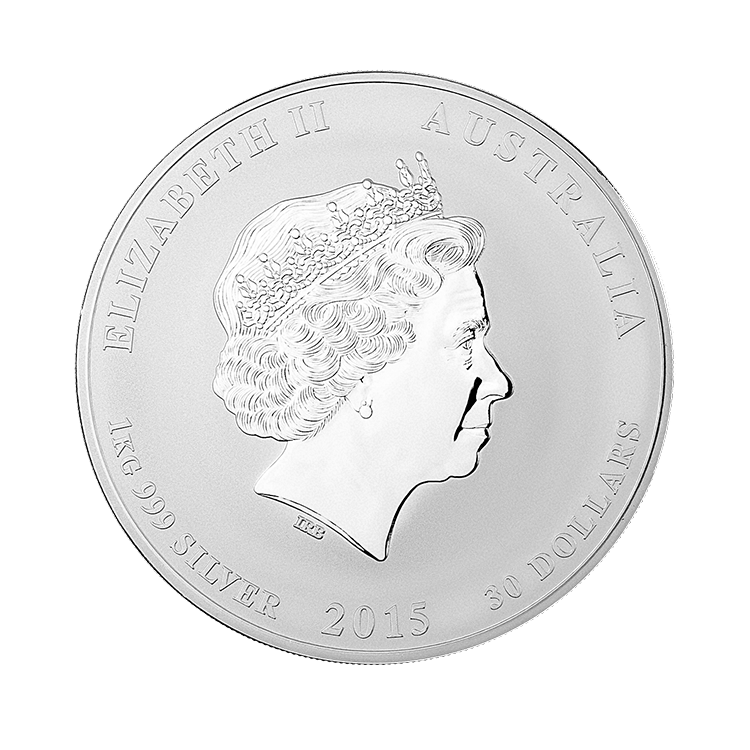 1 kilo zilver Lunar munt 2015 - jaar van de geit achterkant