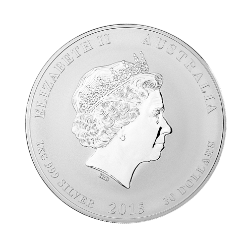 1 kilo zilver Lunar munt 2015 - jaar van de geit voorkant