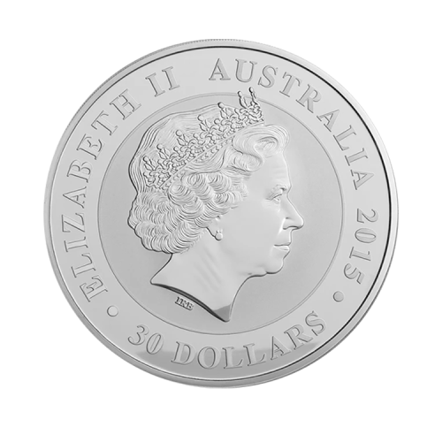 2015 1 kilogram silver Kookaburra coin front