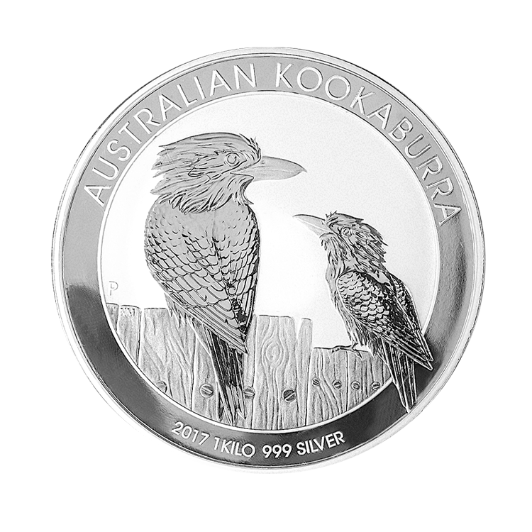 1 Kilo zilveren Kookaburra 2017 munt voorkant