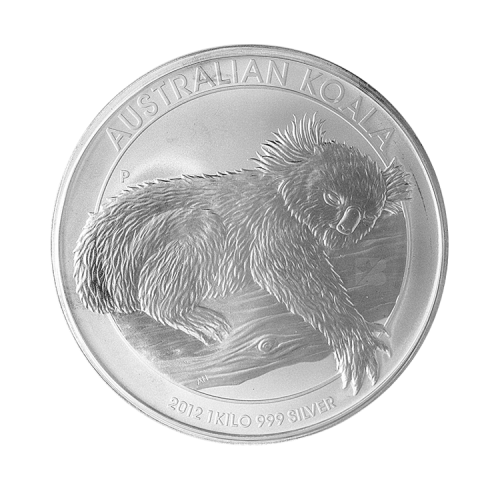 1 Kilo Koala zilver munt 2012 voorkant