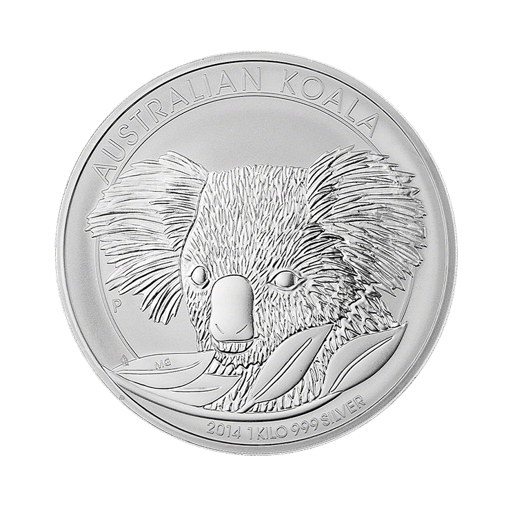 1 Kilo Koala zilver munt 2014 voorkant