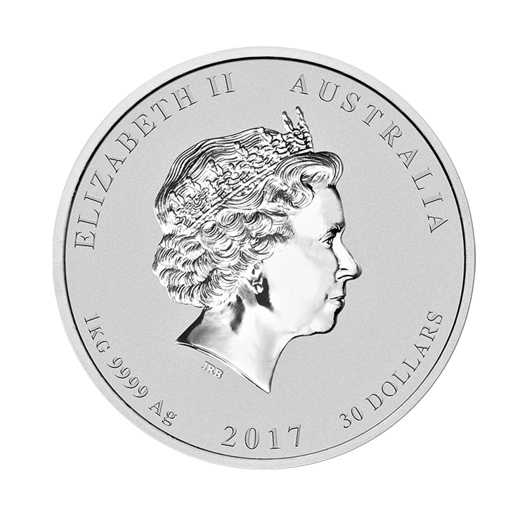 1 kilo silver Lunar coin 2017 - year of the rooster back