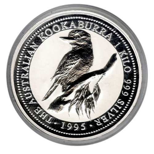 1 kilo Kookaburra silver coin 1995 front