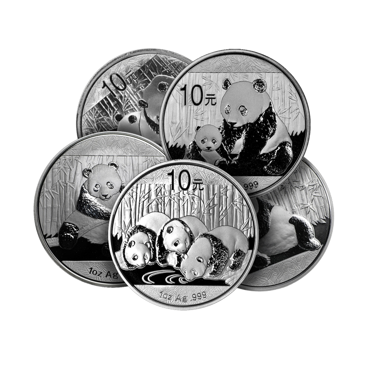 1 troy ounce zilver Panda munt voorkant