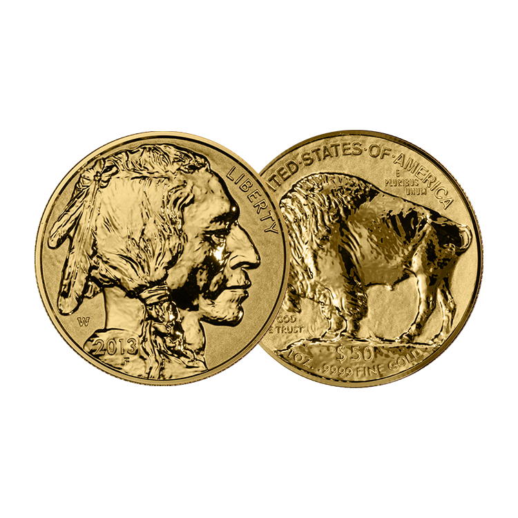 1 troy ounce gouden munt American Buffalo 2013 proof perspectief 1