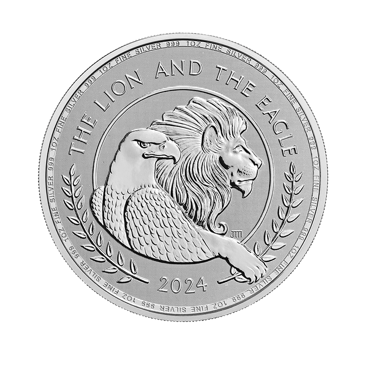 1 troy ounce silver coin Lion and Eagle 2024 front