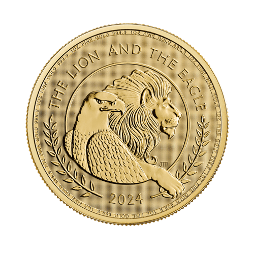 1 troy ounce gold coin Lion and Eagle 2024 front