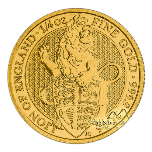 1/4 Troy ounce gouden munt Queens Beasts Lion 2016 voorkant