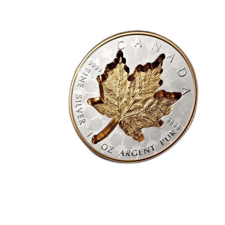 1 troy ounce zilveren munt Super Incuse Maple Leaf 2024 perspectief 1