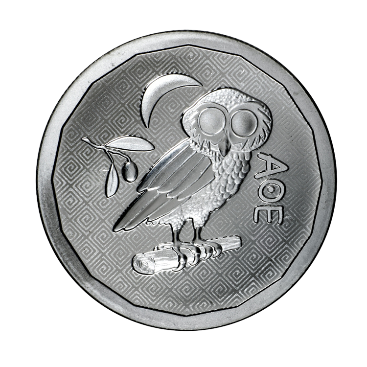 1 troy ounce zilveren Athenian Owl munt 2024 voorkant