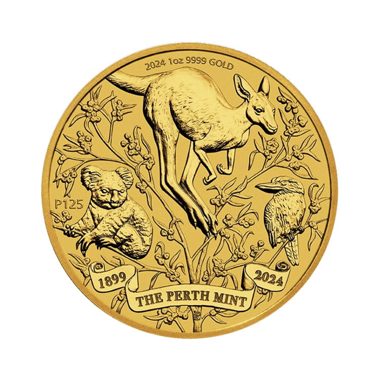 1 troy ounce gold The Perth Mint's 125th Anniversary coin front