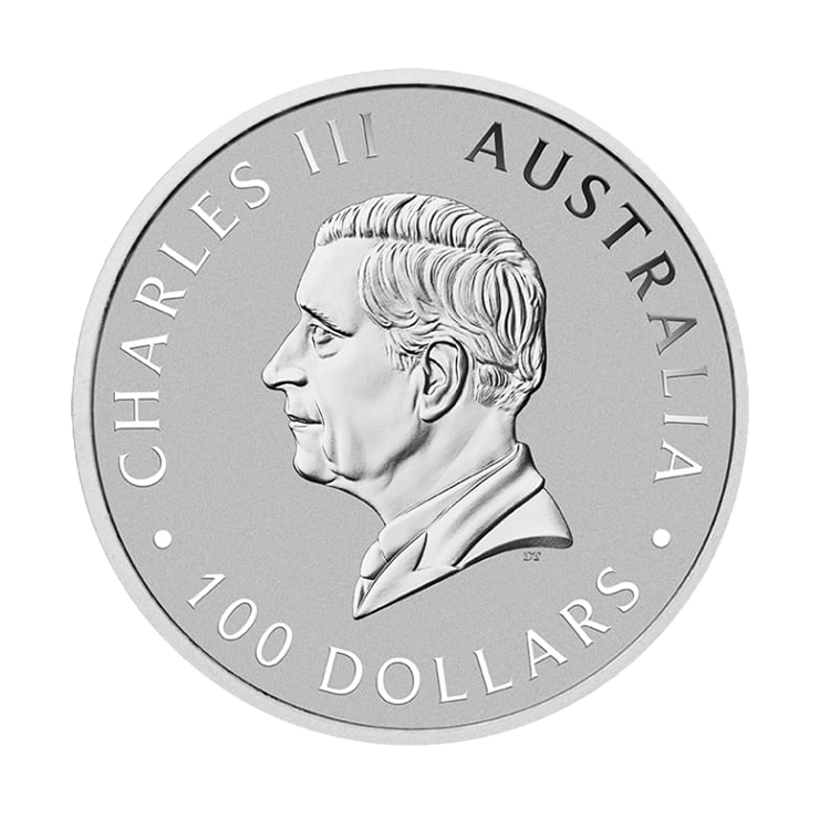 1 troy ounce platina Perth Mint 125th Anniversary munt 2024 achterkant