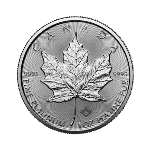 1 Troy ounce platinum coin Maple Leaf front