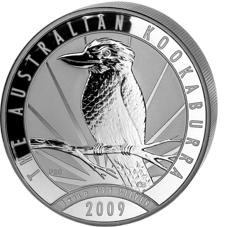 1 Kilo zilver munt Kookaburra 2009 voorkant
