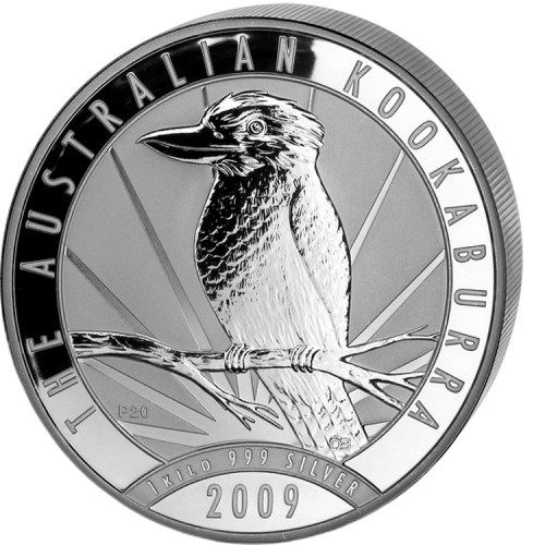 1 Kilo Kookaburra silver coin 2009 front