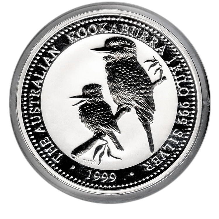 1 Kilo zilver munt Kookaburra 2001 voorkant