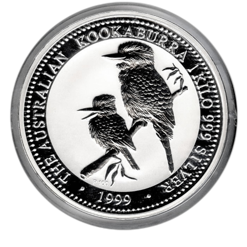 1 Kilo Kookaburra silver coin 2001 front