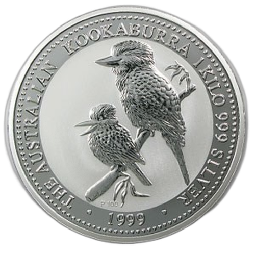 1 Kilo Kookaburra silver coin 1999 front