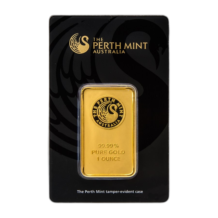 1 Troy ounce goudbaar Perth Mint voorkant