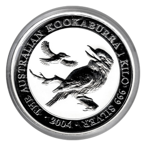 1 Kilo Kookaburra silver coin 2004 front