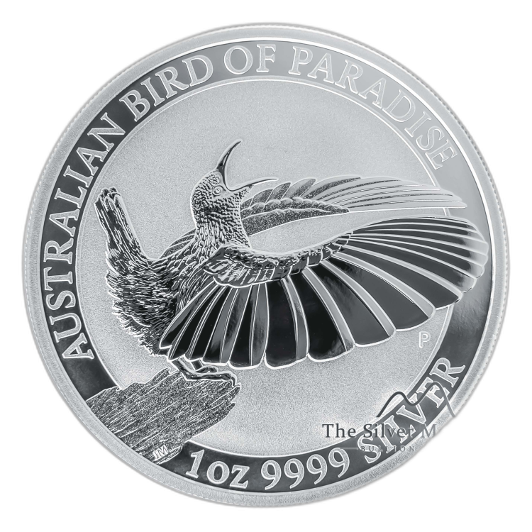 1 Troy ounce zilveren munt Birds of Paradise - Victoria’s Riflebird voorkant