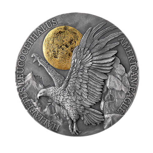 2 troy ounce zilveren munt American Eagle antieke afwerking 2022 voorkant