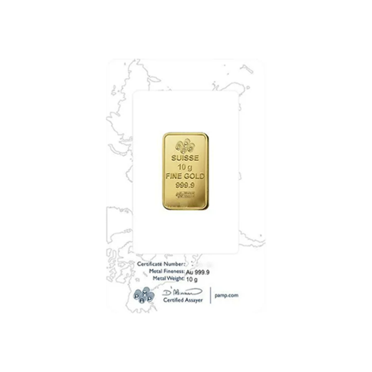 10 Gram gold bar Pamp Suisse - Lady Fortuna back