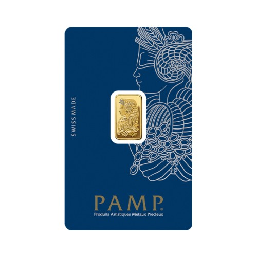 2,5 grams gold bar Pamp Suisse Fortuna front