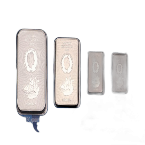 Set silver coin bars Cook Islands 85 grams front