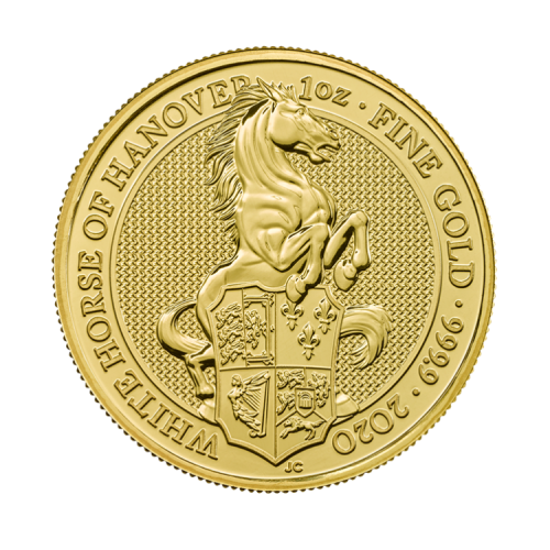 1 Troy ounce gold coin Queens Beasts White Horse 2020 front