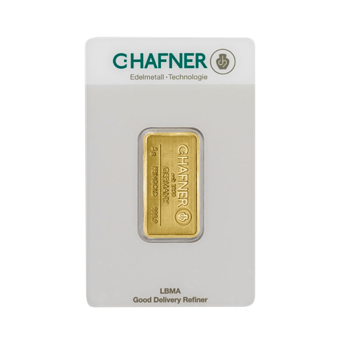 Gold bar 5 grams C. Hafner front