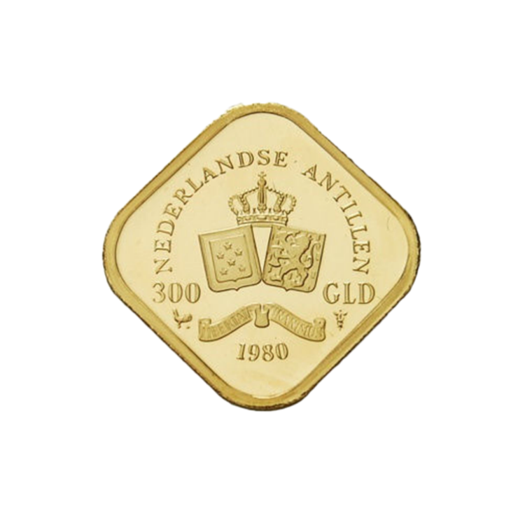 Gouden munt 300 Gulden Nederlandse Antillen (1980) voorkant