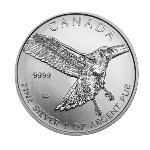 Red Tailed Hawk 2015 - 1 troy ounce zilveren munt voorkant
