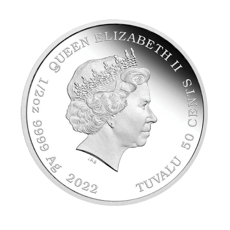 1/2 troy ounce zilveren munt baby tijger 2022 Proof achterkant